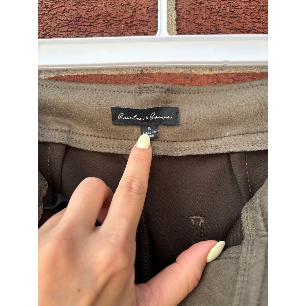 Counterparts Brown Faux Suede Cargo Pants Womens Small High Rise Straight Leg - Picture 6 of 7